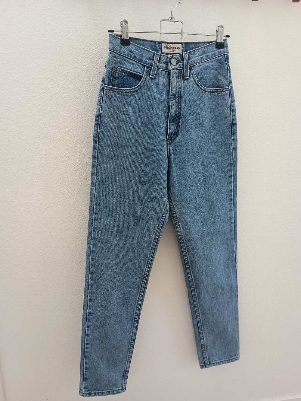 Rare NWT Vintage Guess Jeans Light Acid Wash Tapered Slim Leg Size 26